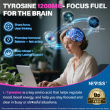 NEVISS L Tyrosine Gummies en mano, sabor agradable y sin azúcar.
