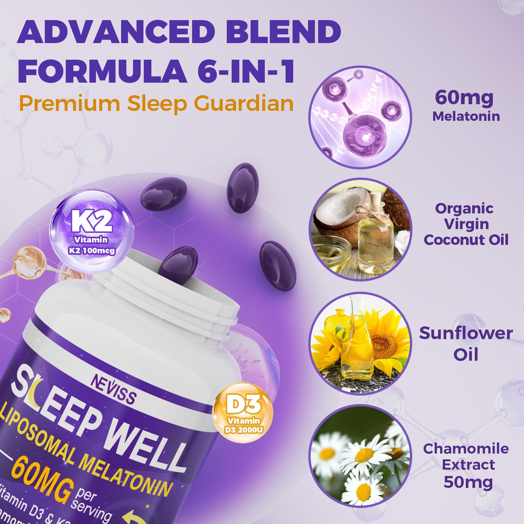 NEVISS Melatonina 60mg - prueba de calidad: confianza y seguridad.