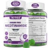 NEVISS Nicotinamida 500 mg gominolas en envase, apoyan la energía diaria.