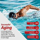Ingredientes clave NAD+, CoQ10 y Resveratrol en NEVISS Urolitina A.