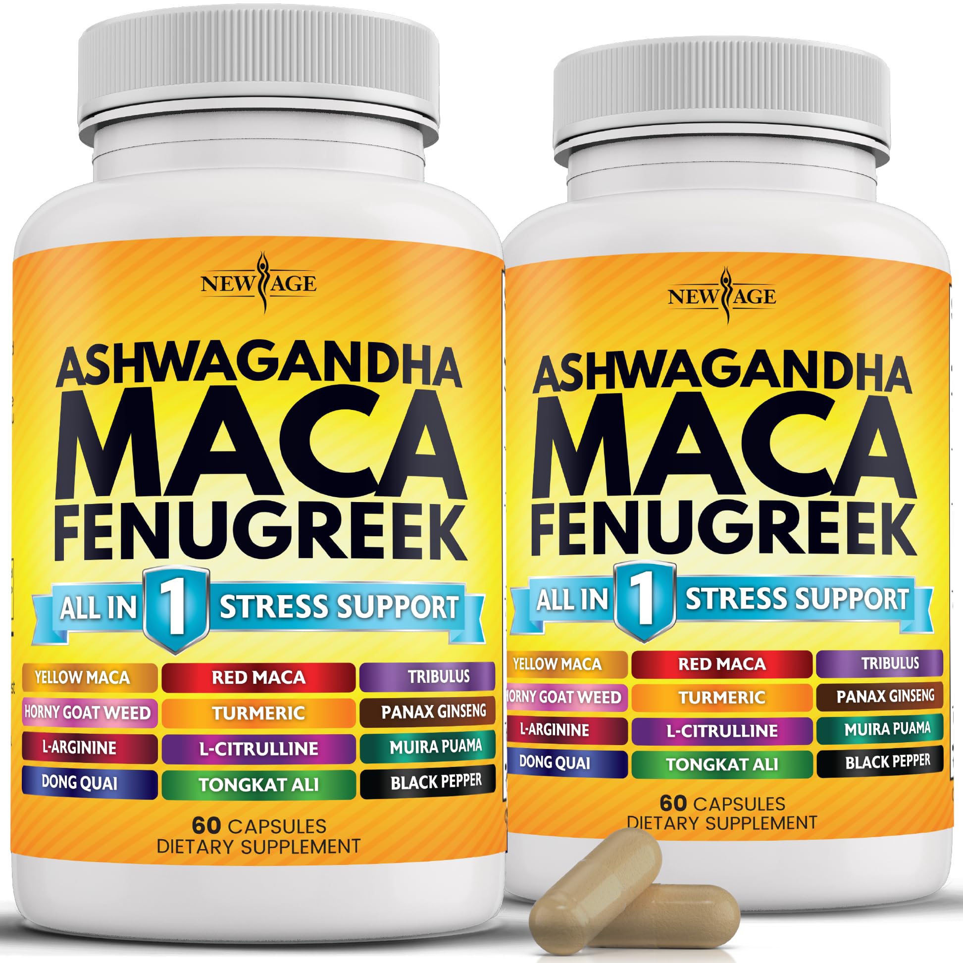 NEW AGE Ashwagandha Maca en cápsulas para bienestar diario