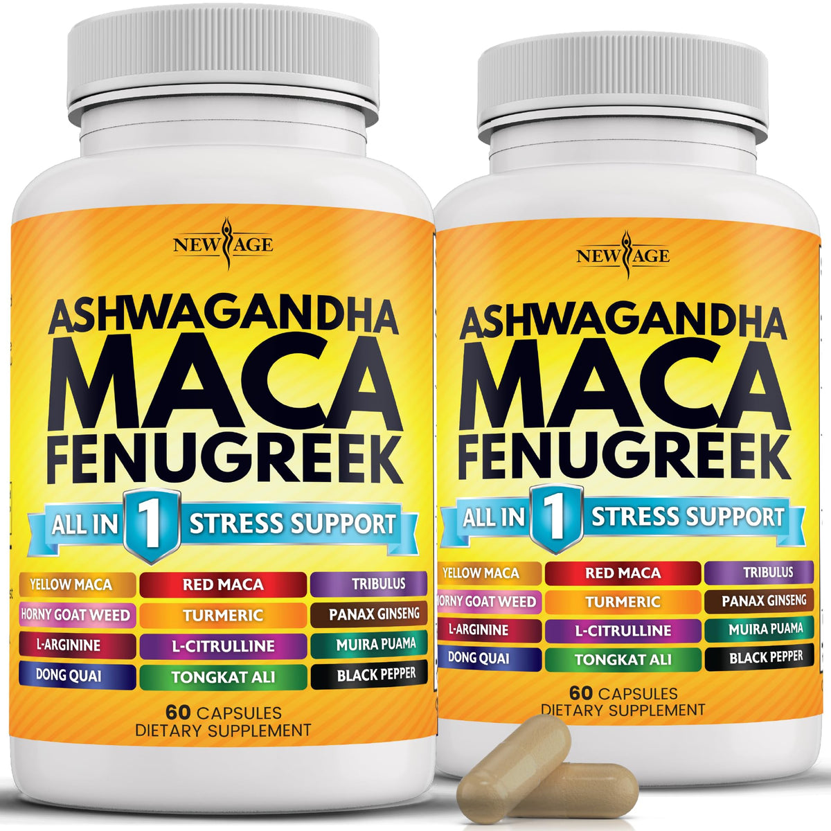 NEW AGE Ashwagandha Maca en cápsulas para bienestar diario