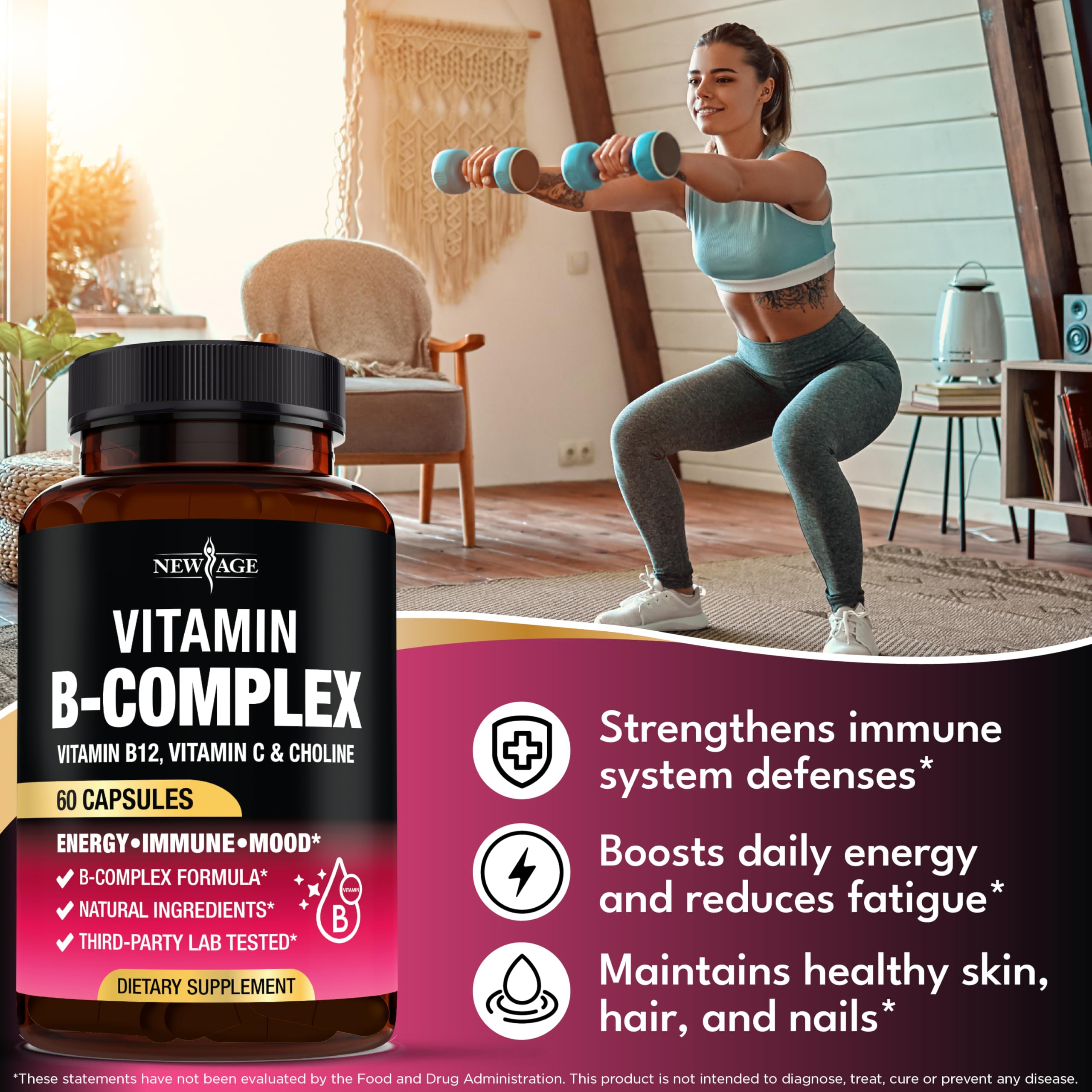 New Age B-Complex fuente completa de vitaminas del grupo B.