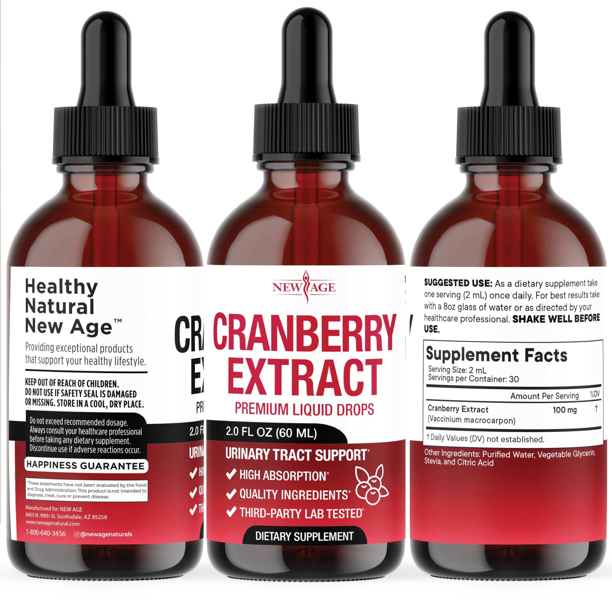 New Age Cranberry Drops composición limpia, fácil de incorporar en agua