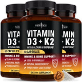 NEW AGE D3-K2 cápsulas: apoyo óseo e inmune en una dosis.