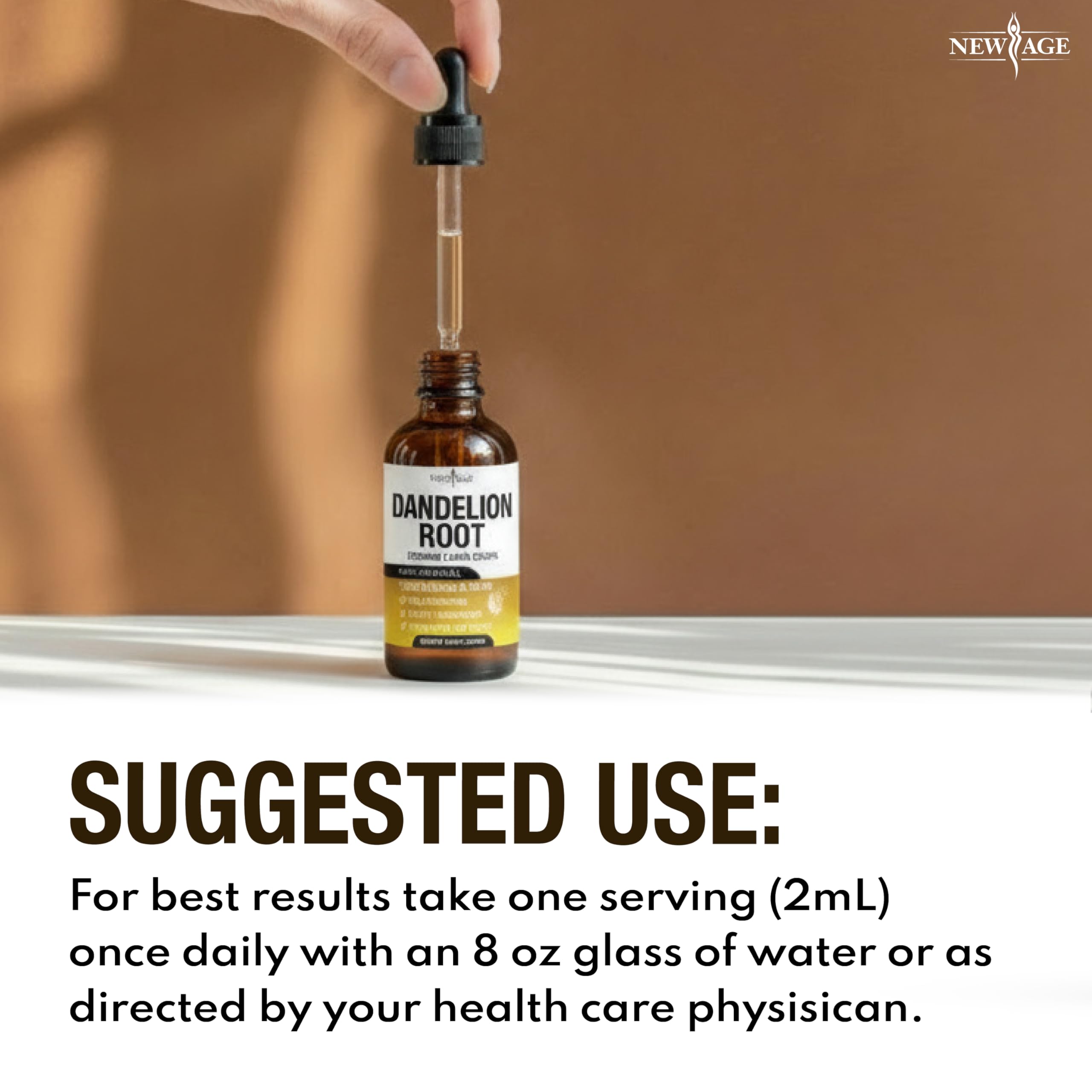 NEW AGE Dandelion Root Drops: diseño práctico para el cuidado diario