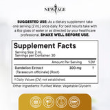NEW AGE Dandelion Root Drops: apto para mezclar en agua o jugo