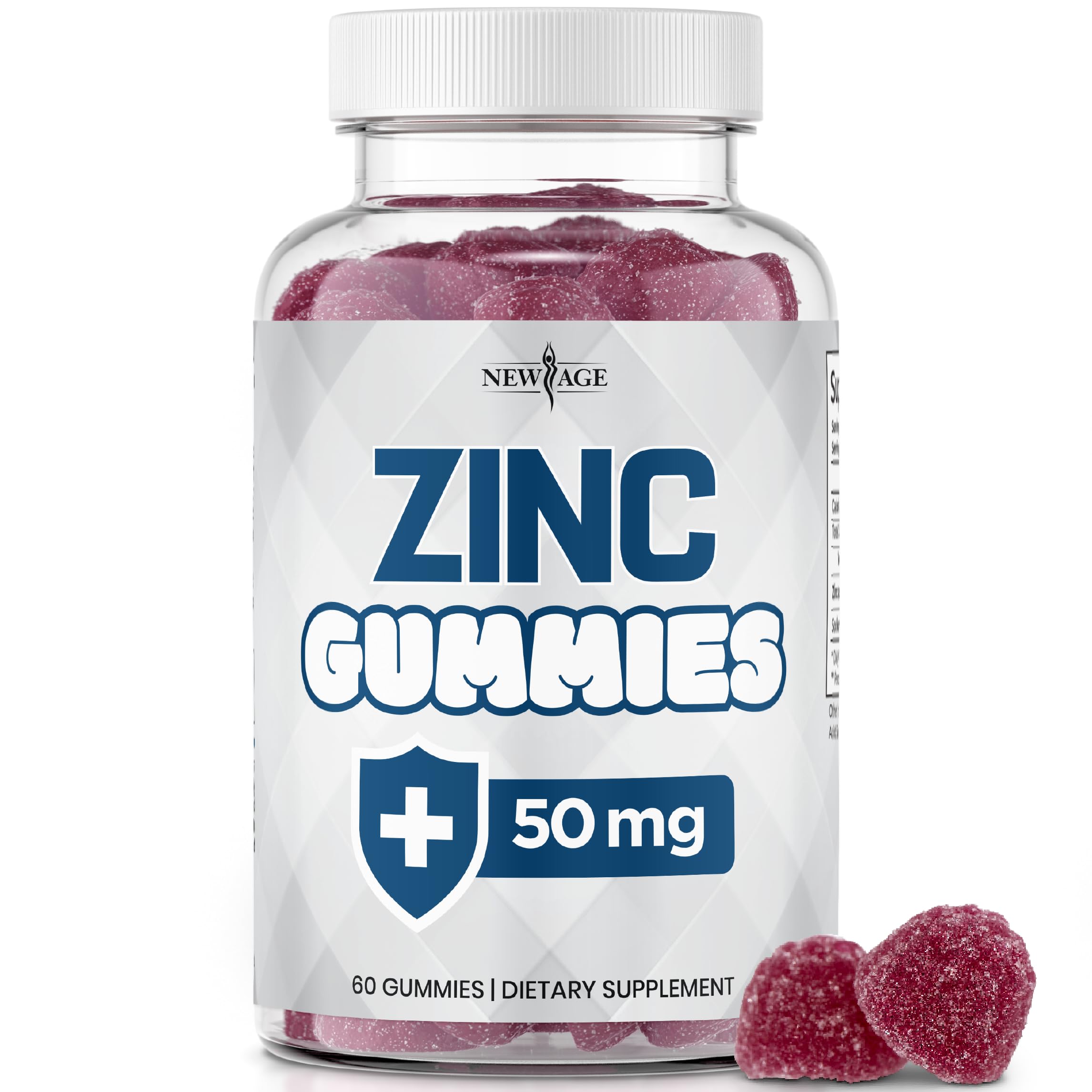 Gomitas de cinc NEW AGE en frasco para apoyar la inmunidad diaria.