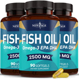 NEW AGE Omega 3: botella de cápsulas, formato diario para salud general