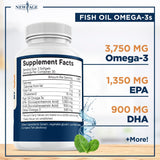 NEW AGE Omega 3 cápsulas sin sabor para consumo diario sin regusto