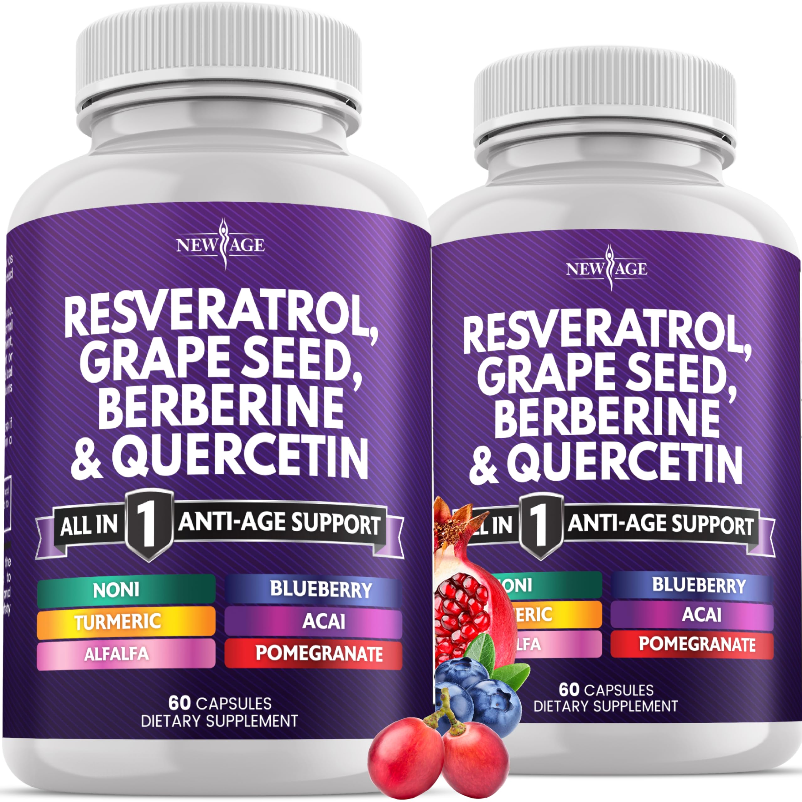 NEW AGE Resveratrol botella, apoyo antioxidante diario