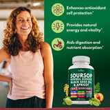Capsulas de NEW AGE Soursop Suplemento, ingesta diaria conveniente.