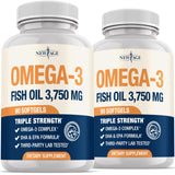 NEW AGE Triple Strength Omega 3 en botella de primer plano para bienestar diario
