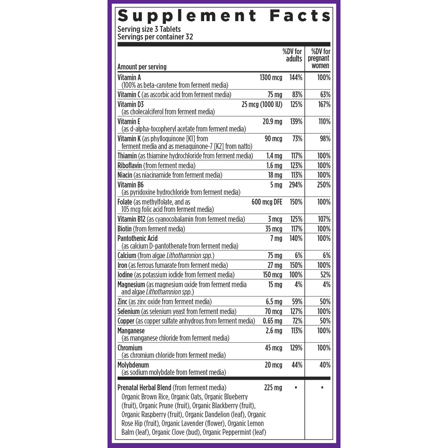 New Chapter Advanced Perfect Prenatal: vitamina D3 para soporte cardíaco y desarrollo