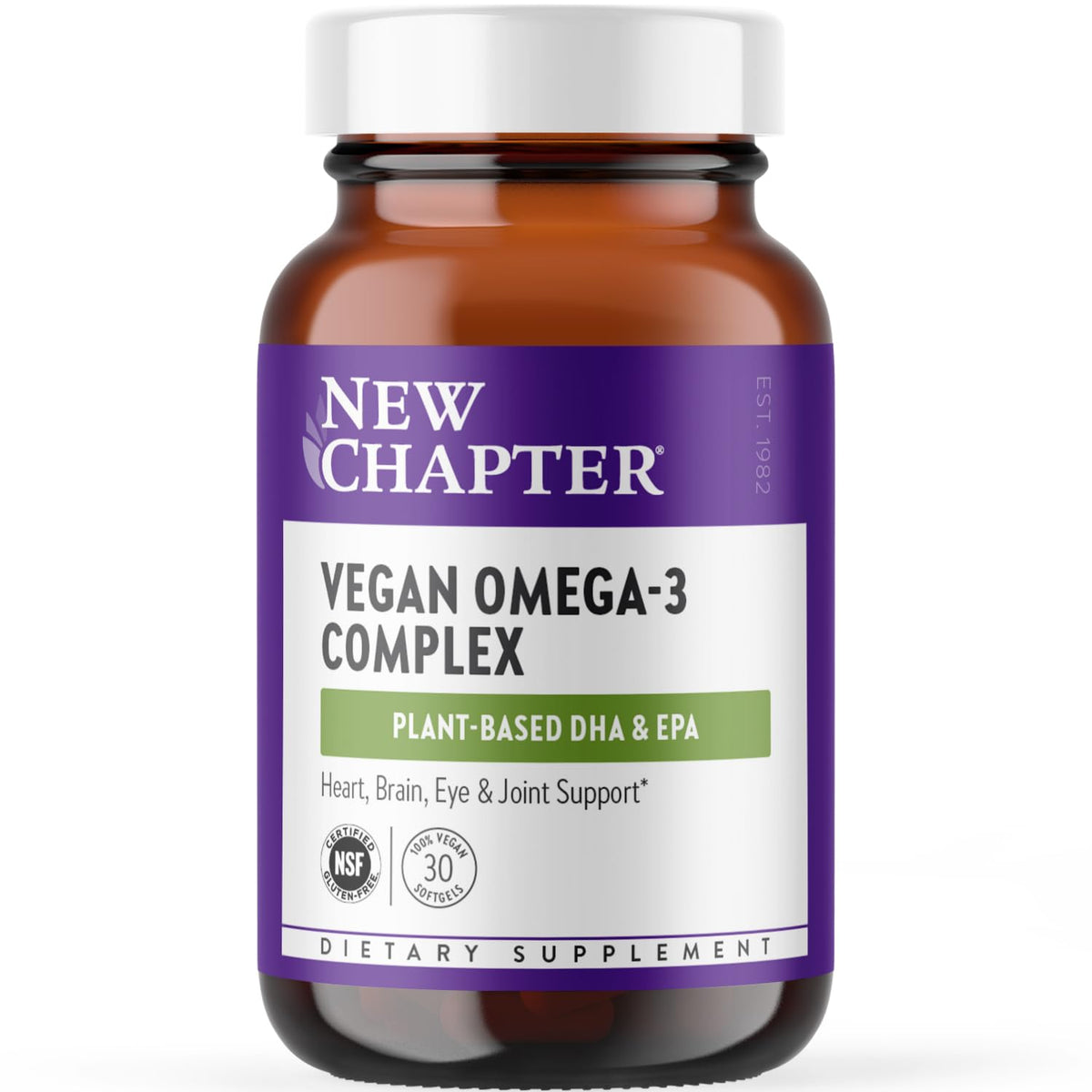 New Chapter Alga Aceite cápsulas suaves; apoyo diario para la salud del corazón.