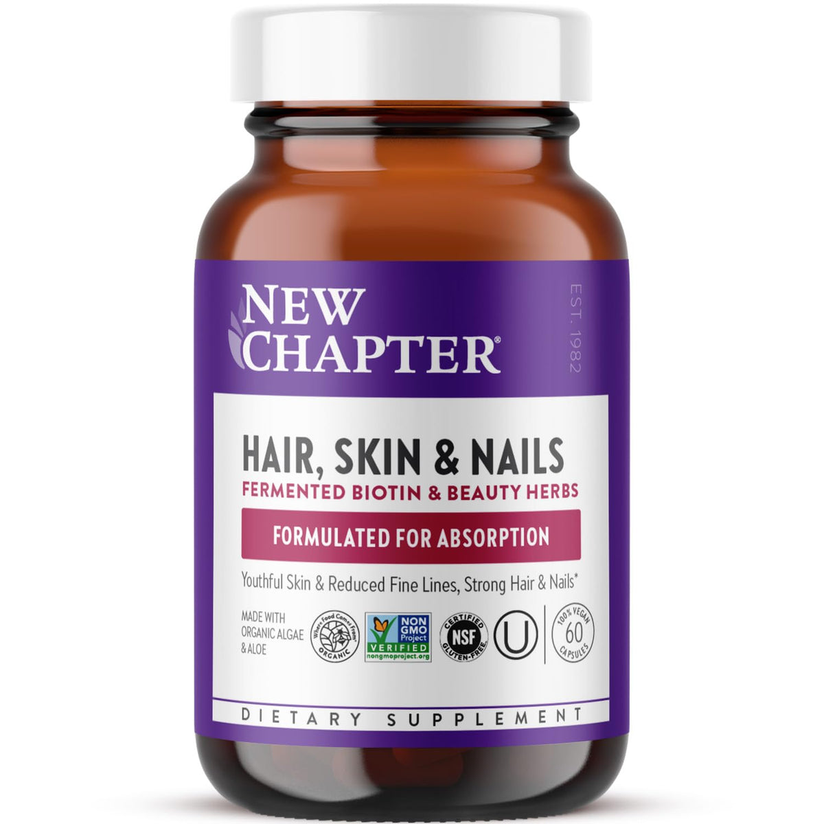 New Chapter Biotina fermentada para cabello saludable y fortalecimiento