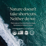 New Chapter Calcio, certificaciones orgánico y vegano y kosher