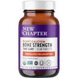 New Chapter Calcium Supplement bottle showing plant based calcium in a compact easy to swallow form for daily use