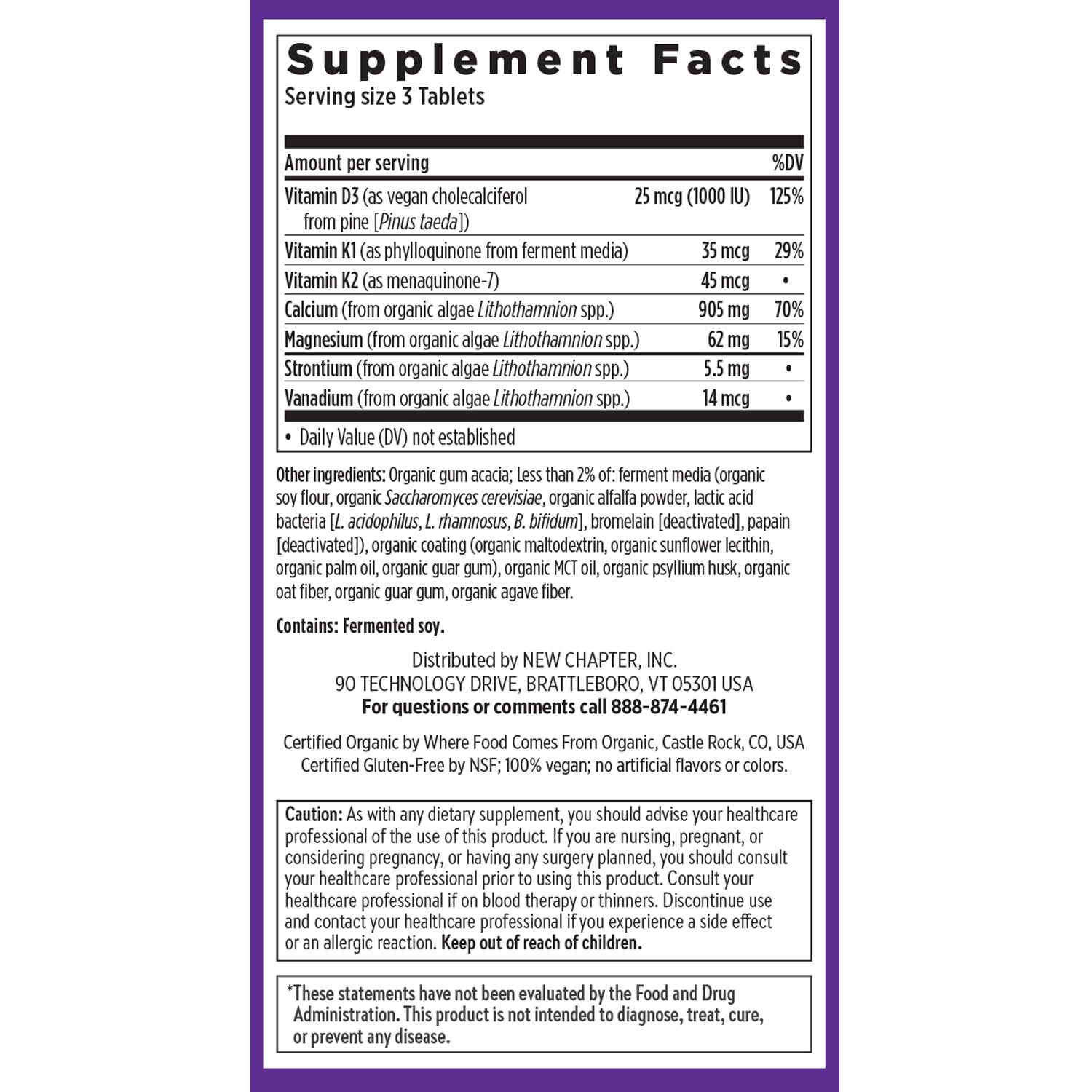 New Chapter Organic plant calcium with magnesium and trace minerals for daily wellness