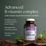 New Chapter B Complex orgánico aporta vitalidad con curcuma y maca.
