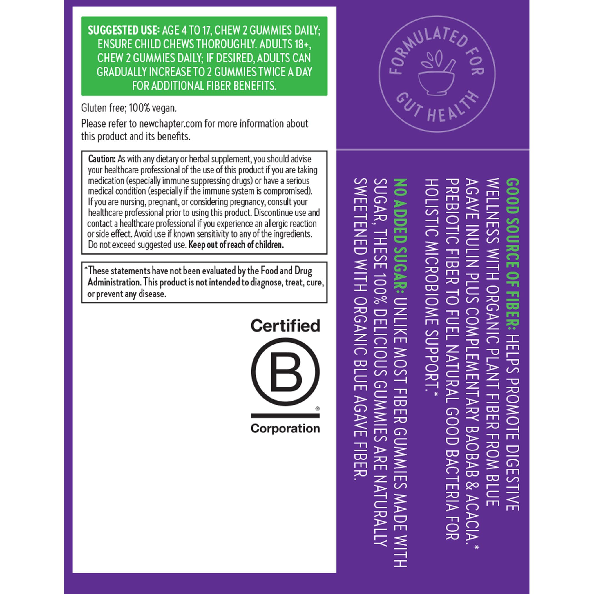 Gominolas New Chapter libres de gluten, aptas para dietas sensibles