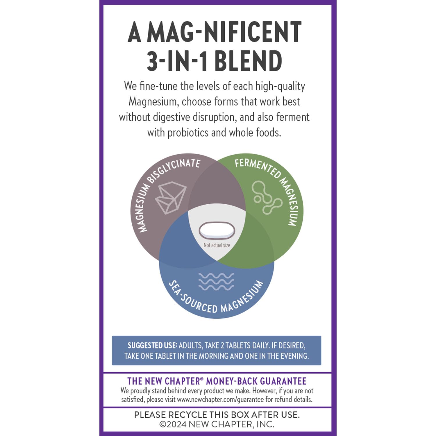 New Chapter Magnesium Complex, ingredientes clave: glicinato, marino y fermentado