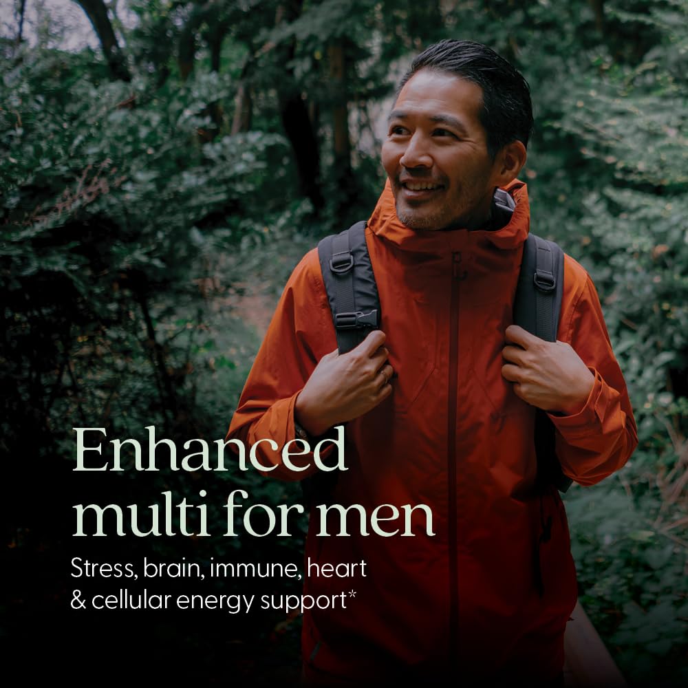New Chapter multivitamínico para hombres, etiqueta, fácil de reconocer en la rutina.