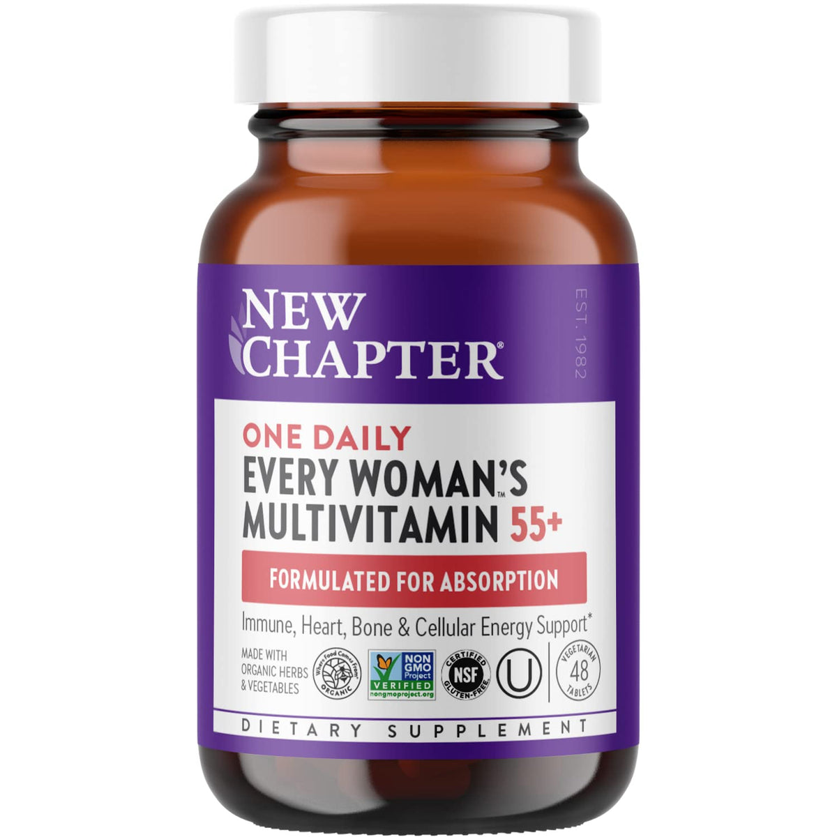 New Chapter 55+ multivitamina en bote para energía diaria y bienestar