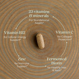 New Chapter Multivitamínico para Mujeres: nutrientes fermentados mejoran la absorción.