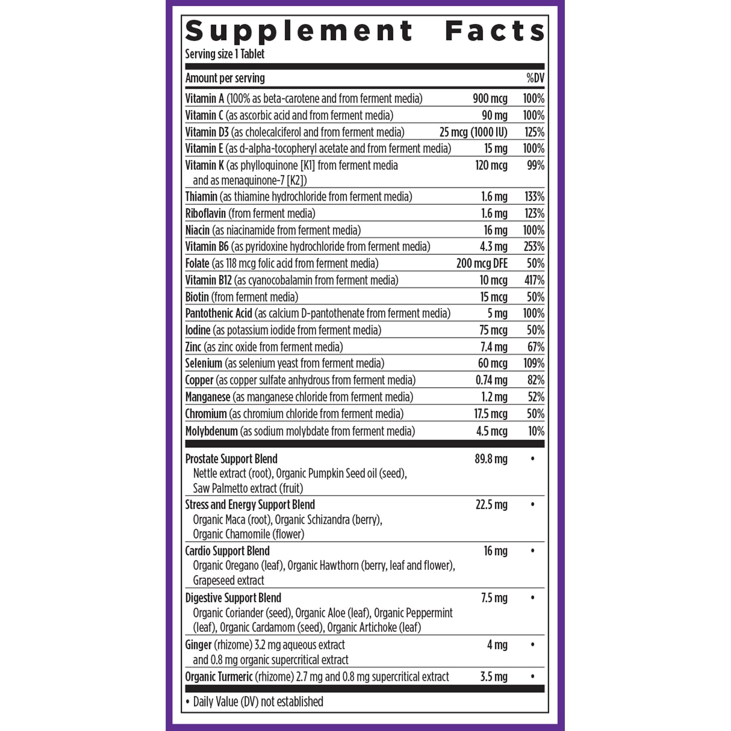 New Chapter multivitamina para hombres 40+ tableta, apoyo a próstata y bienestar general.