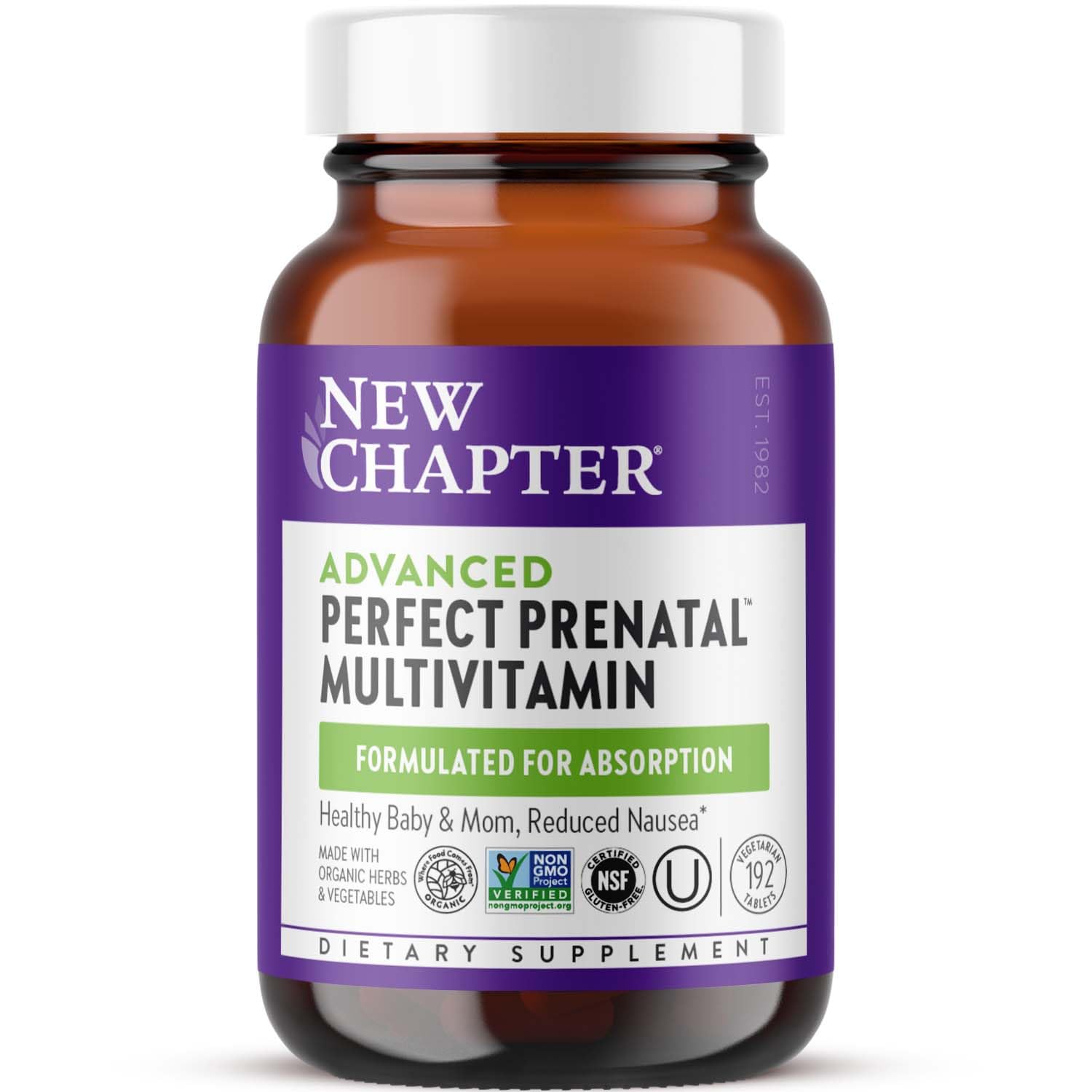 New Chapter Perfect Prenatal: botella de cápsulas, soporte nutricional para el embarazo