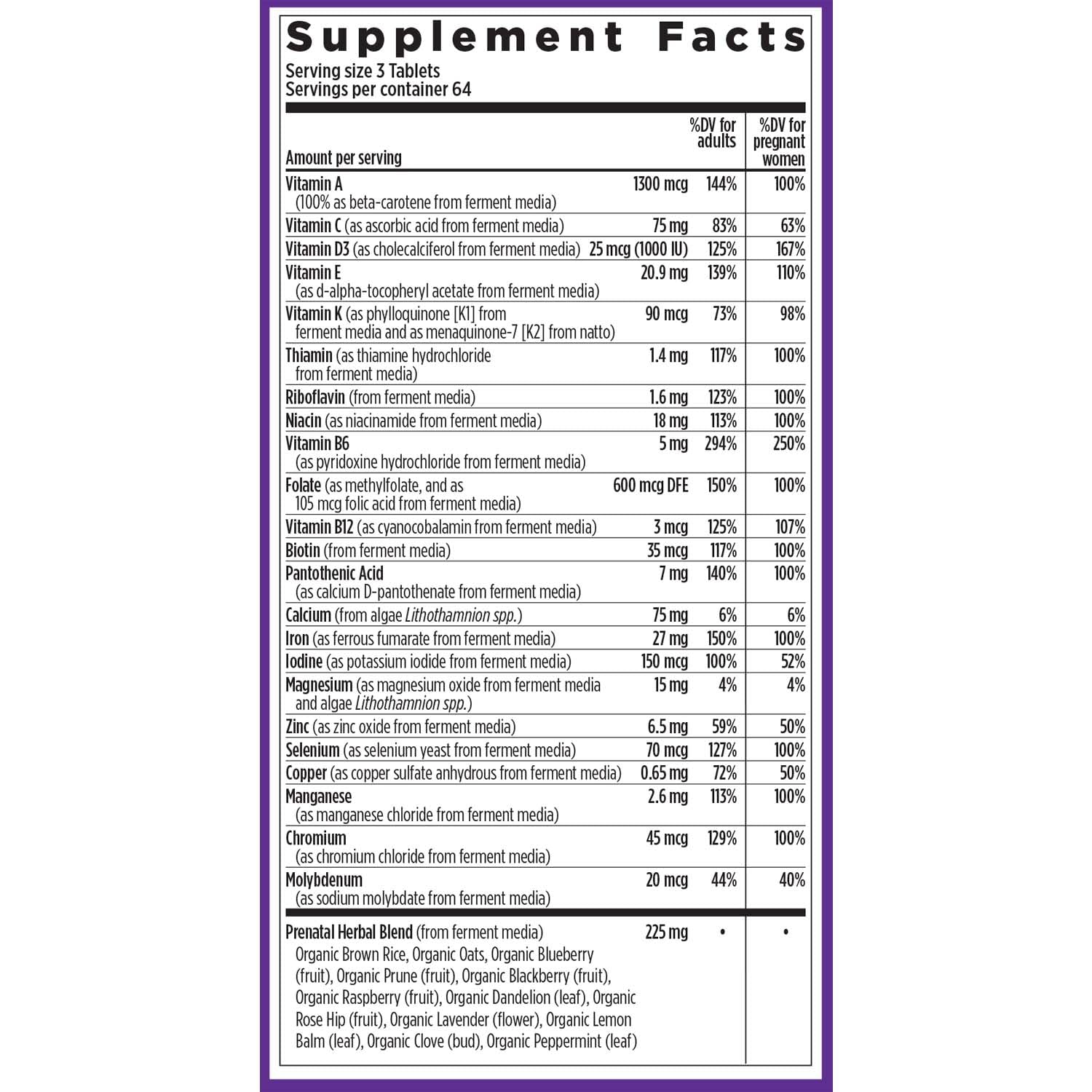 New Chapter Perfect Prenatal: ingredientes orgánicos y no-GMO para una base limpia