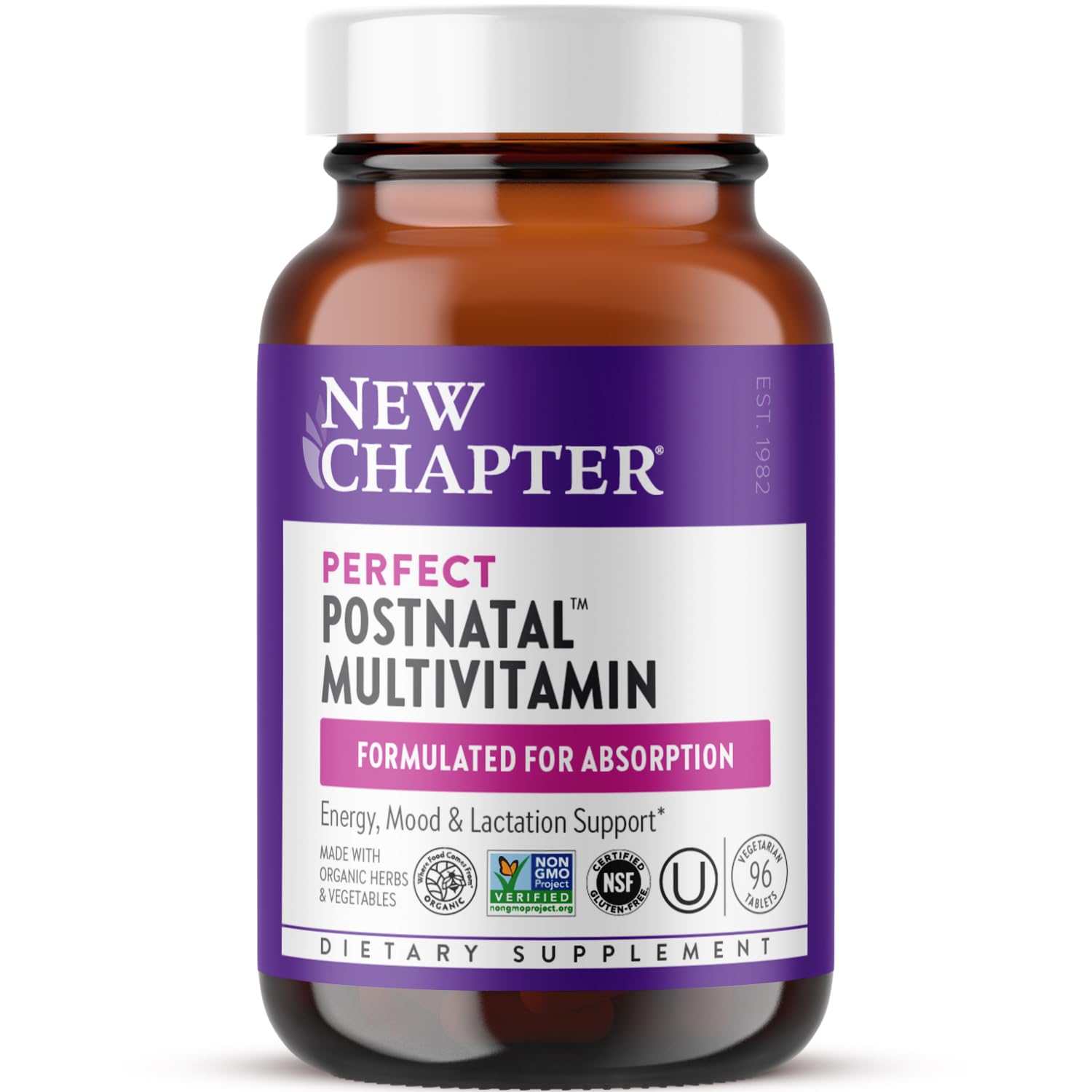 New Chapter postnatal, botella: apoyo nutritivo para la lactancia y energía diaria