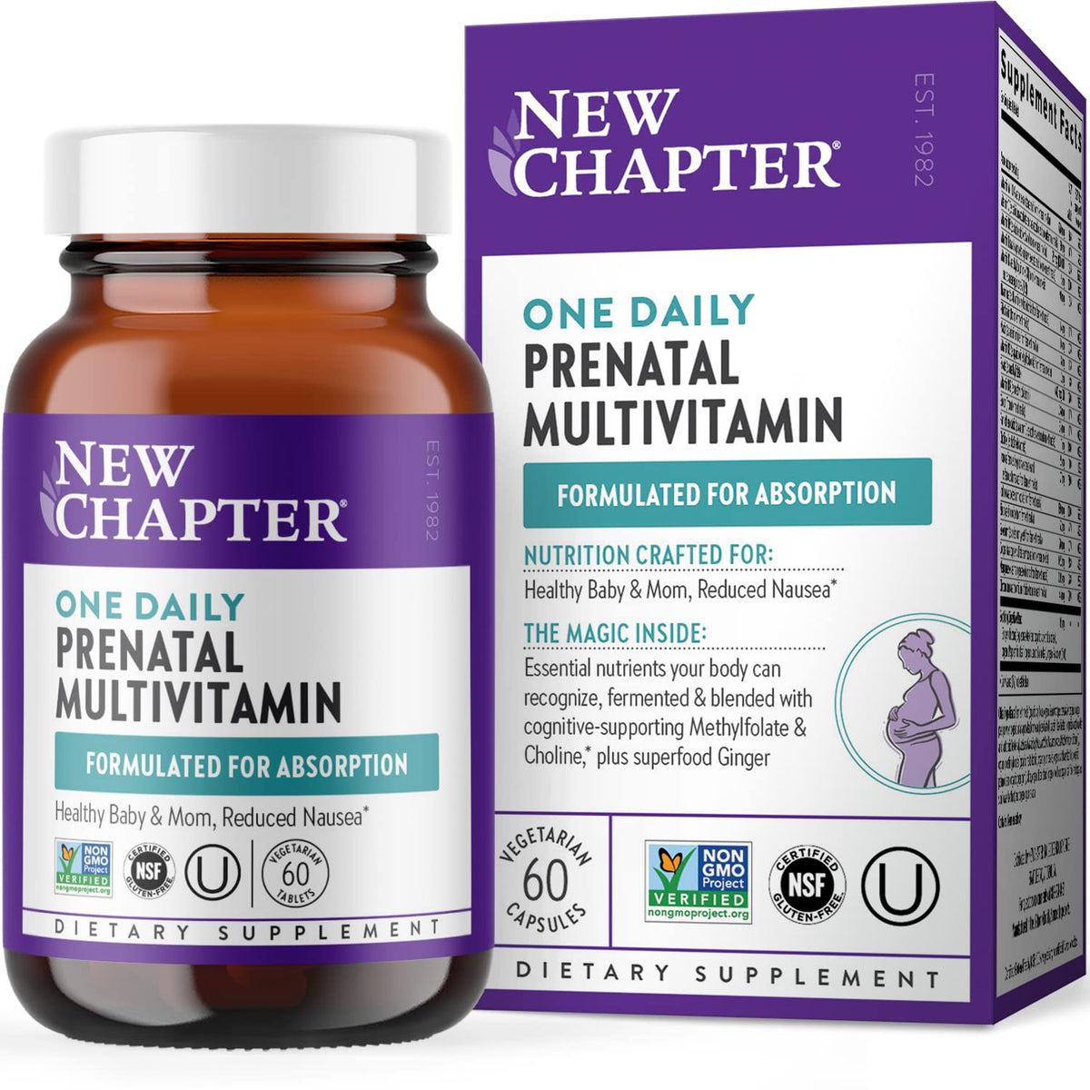 New Chapter Prenatal tableta una dosis: nutrición diaria para mamá y bebé