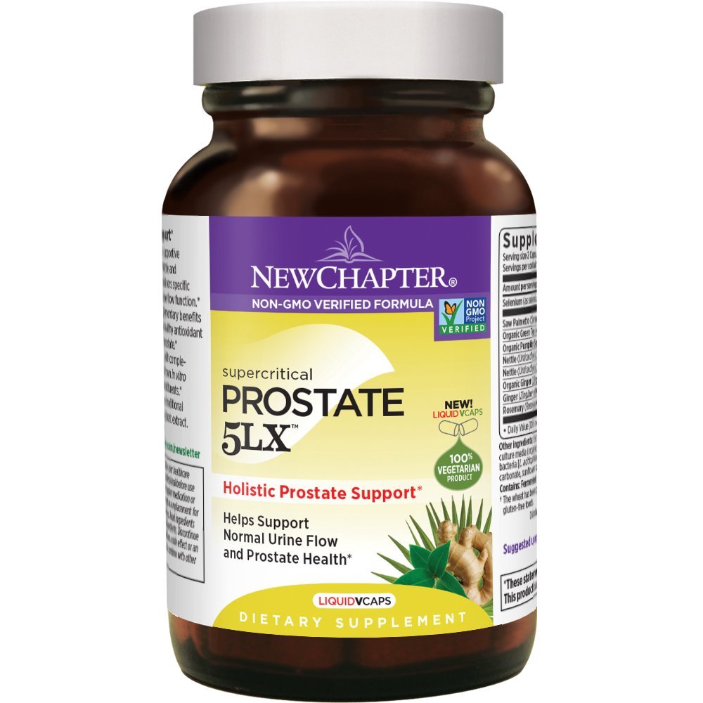 New Chapter Próstata 5LX, cápsula vegetariana para apoyar la función prostática y el bienestar.