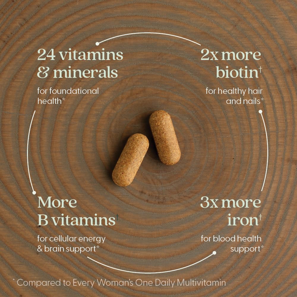 Ingredientes orgánicos en fórmula de New Chapter para mujeres, pureza y origen vegetal