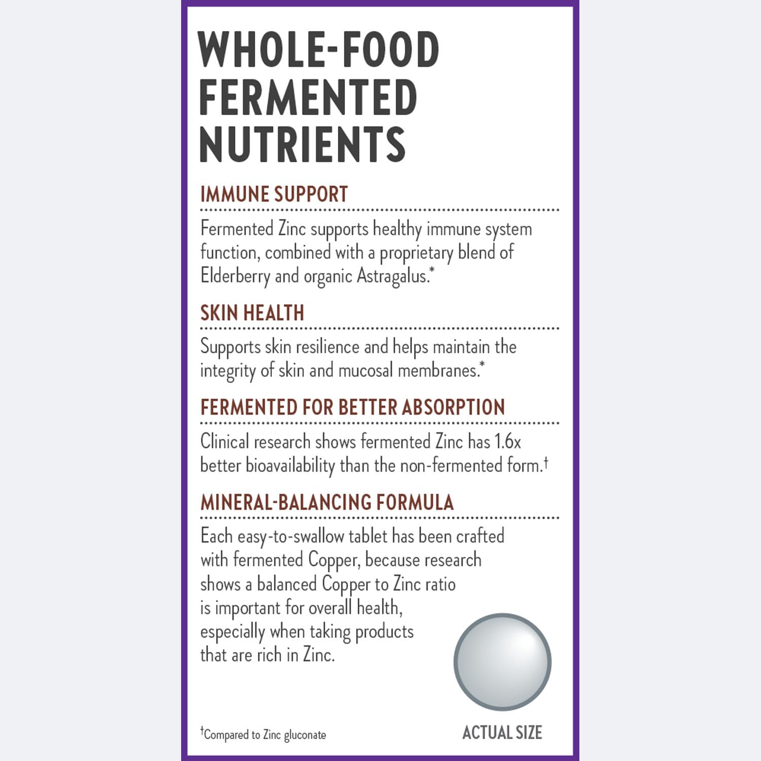 New Chapter Zinc Fermentado: ilustración de ingredientes orgánicos y hierbas.