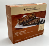 Barra Fudge Graham de New Journey en empaque individual para merienda rápida.