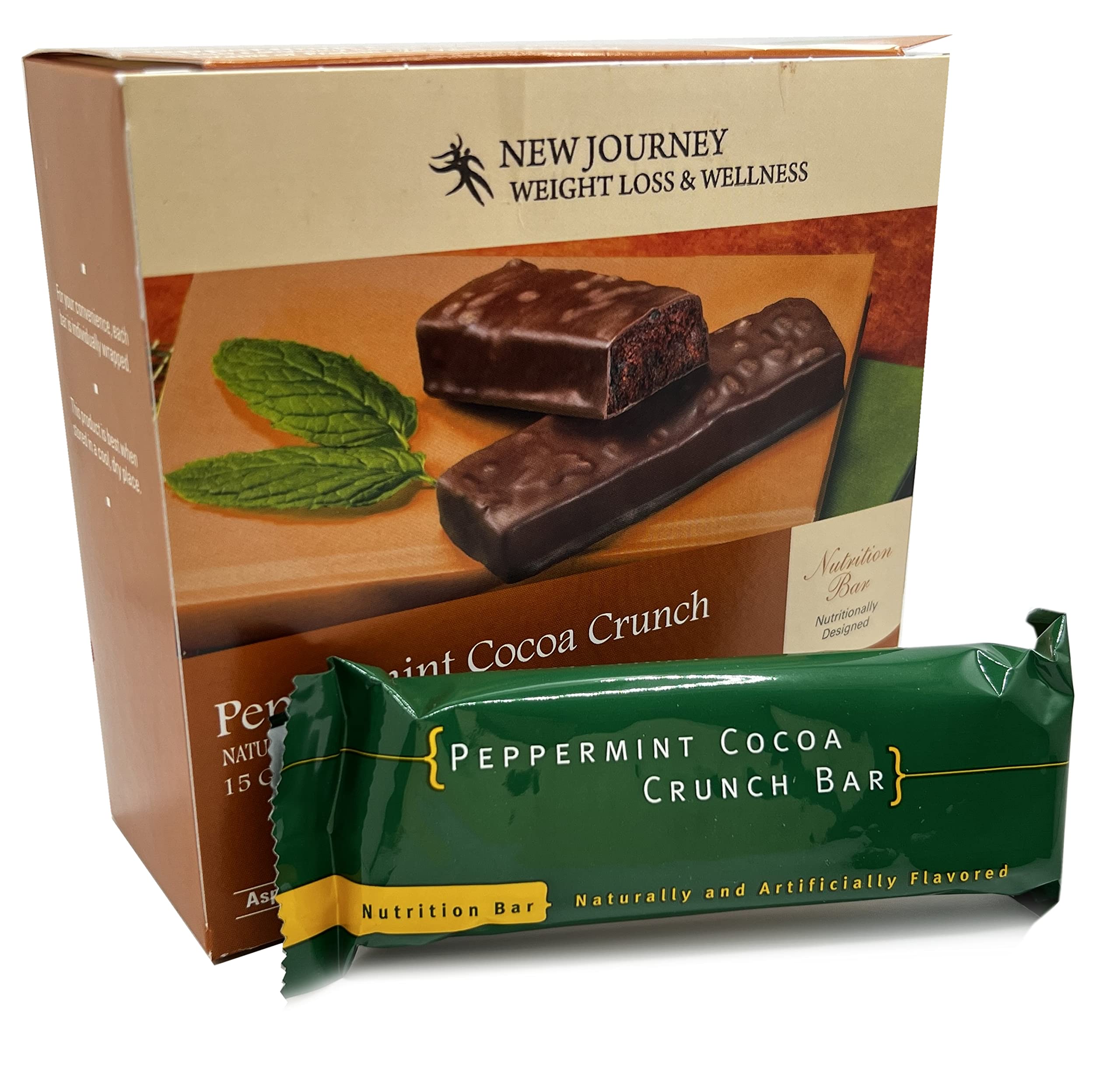 Detalle de sabor menta y cacao en la Peppermint Cocoa Crunch Bar
