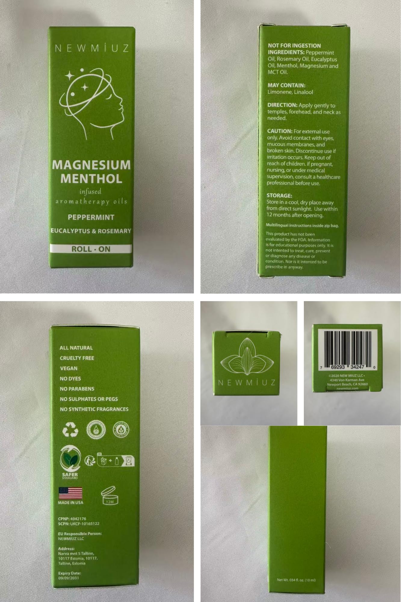 New Miuz Roll-On Magnesio Mentol, en la mesa para estar alerta.