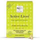 NEW NORDIC Active Liver tableta sobre mesa, apoyo diario para la salud hepática.