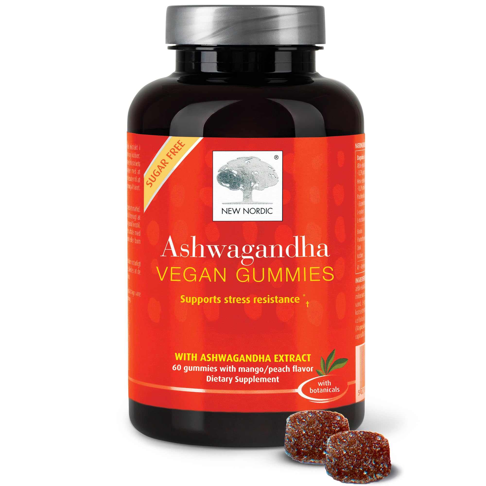 NEW NORDIC gomitas de ashwagandha frasco para relajación diaria
