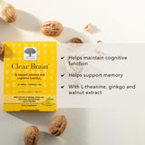 Nueva Nordic Clear Brain: composición con ginkgo y nuez para la salud cerebral.