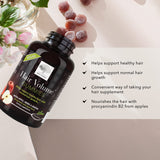 NEW NORDIC gominolas volumen cabello, caja, visión del producto para cuidado capilar