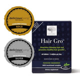 Botella de Hair GRO con tabletas para uso diario y rutina simple.