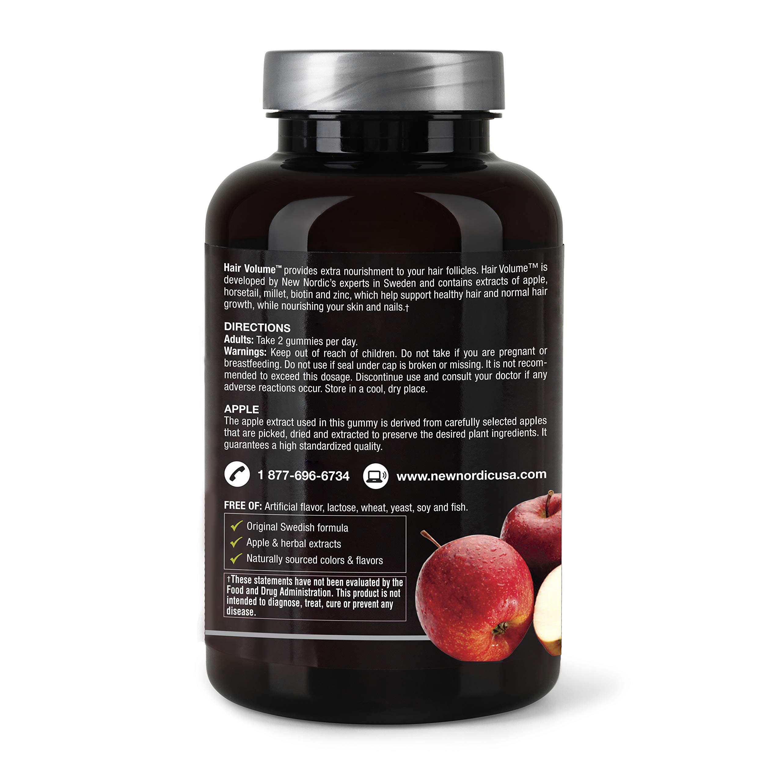 Uso diario de NEW NORDIC Hair Volume Gummies para cuidado capilar.