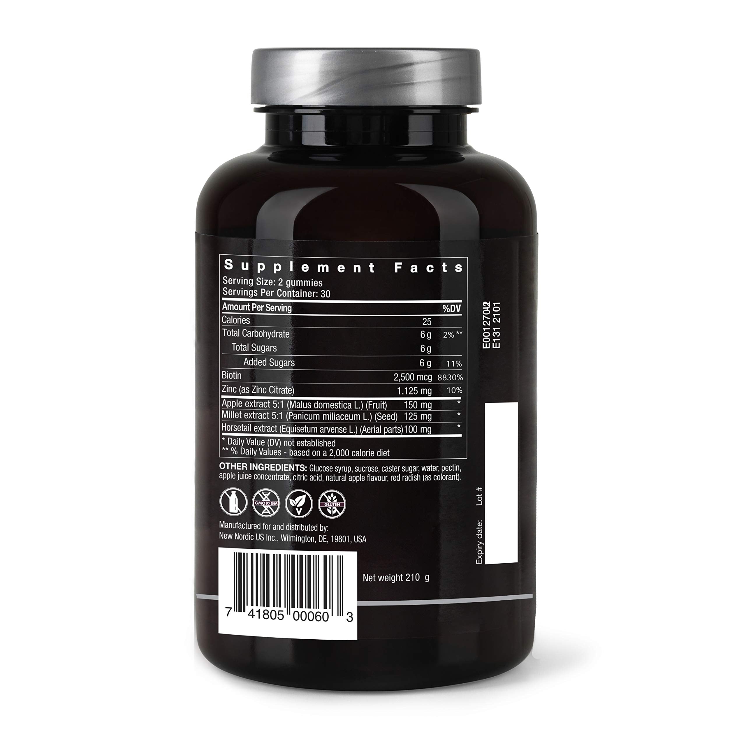 Pack de 3 envases NEW NORDIC Hair Volume Gummies.