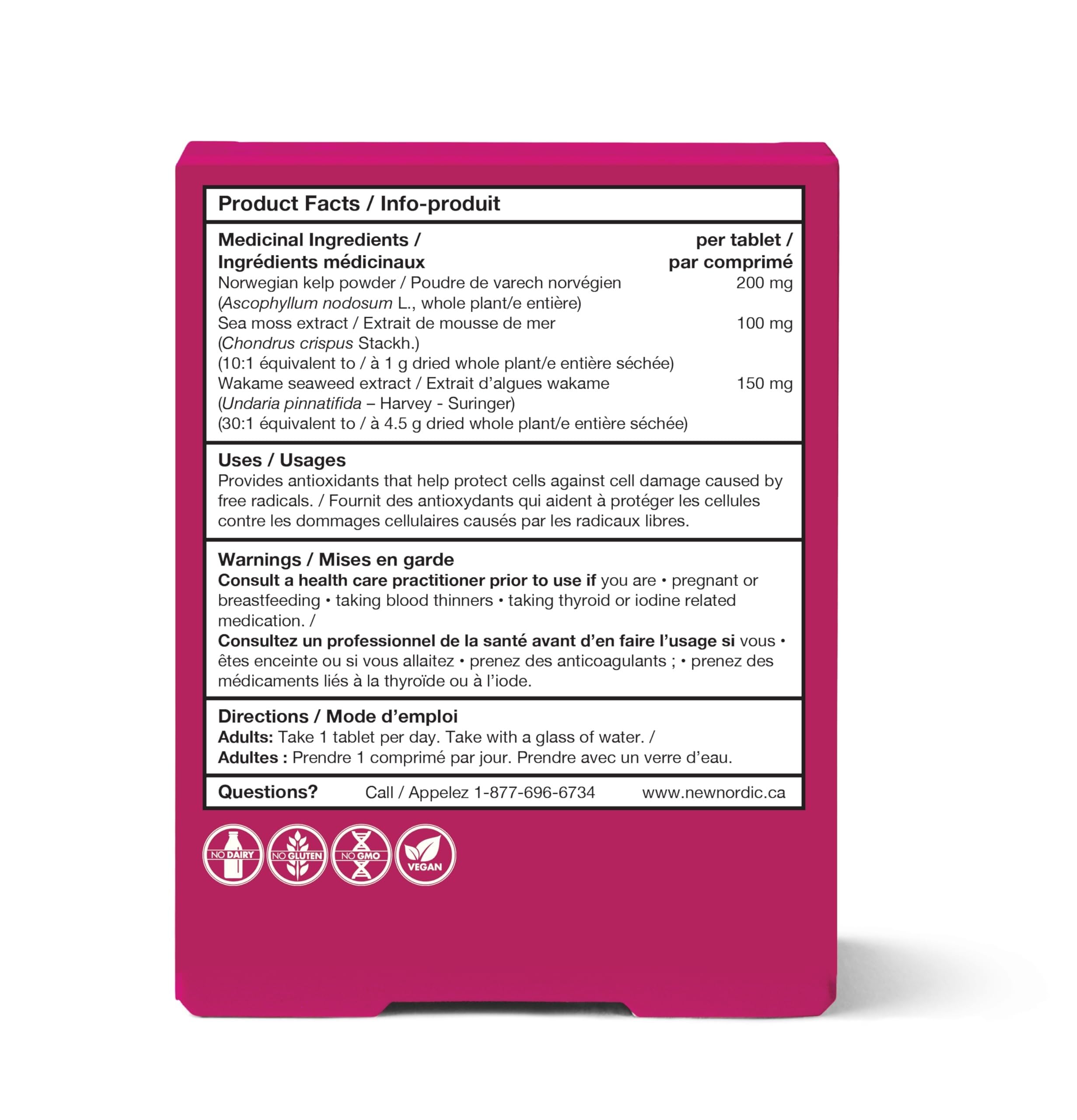 NEW NORDIC complejo de algas tri en tabletas para nutrición diaria.