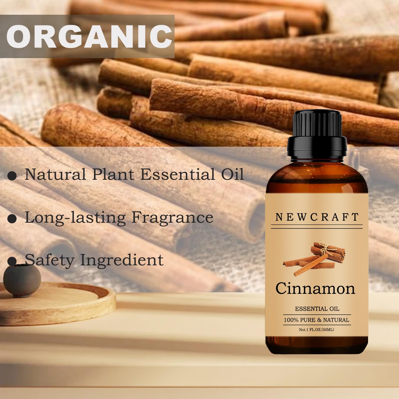 NewCraft aceite esencial de canela en difusor para ambiente cálido