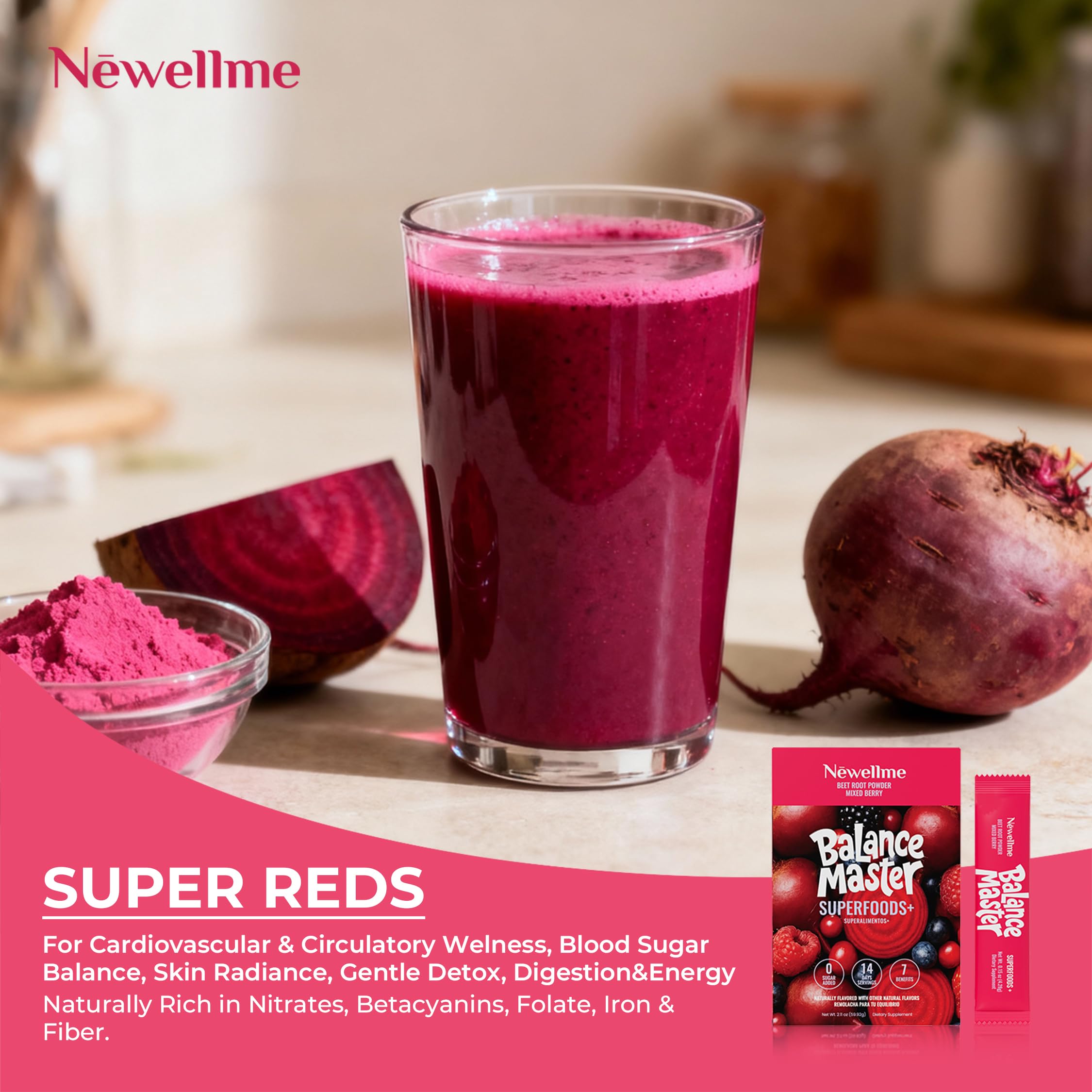 NEWELLME Balance Master fórmula pura, sin aditivos ni endulzantes artificiales.